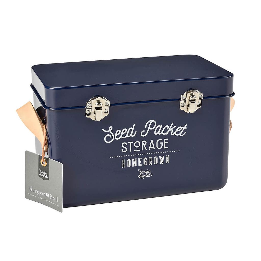 Burgon & Ball Seed Packet Storage Tin - Atlantic Blue